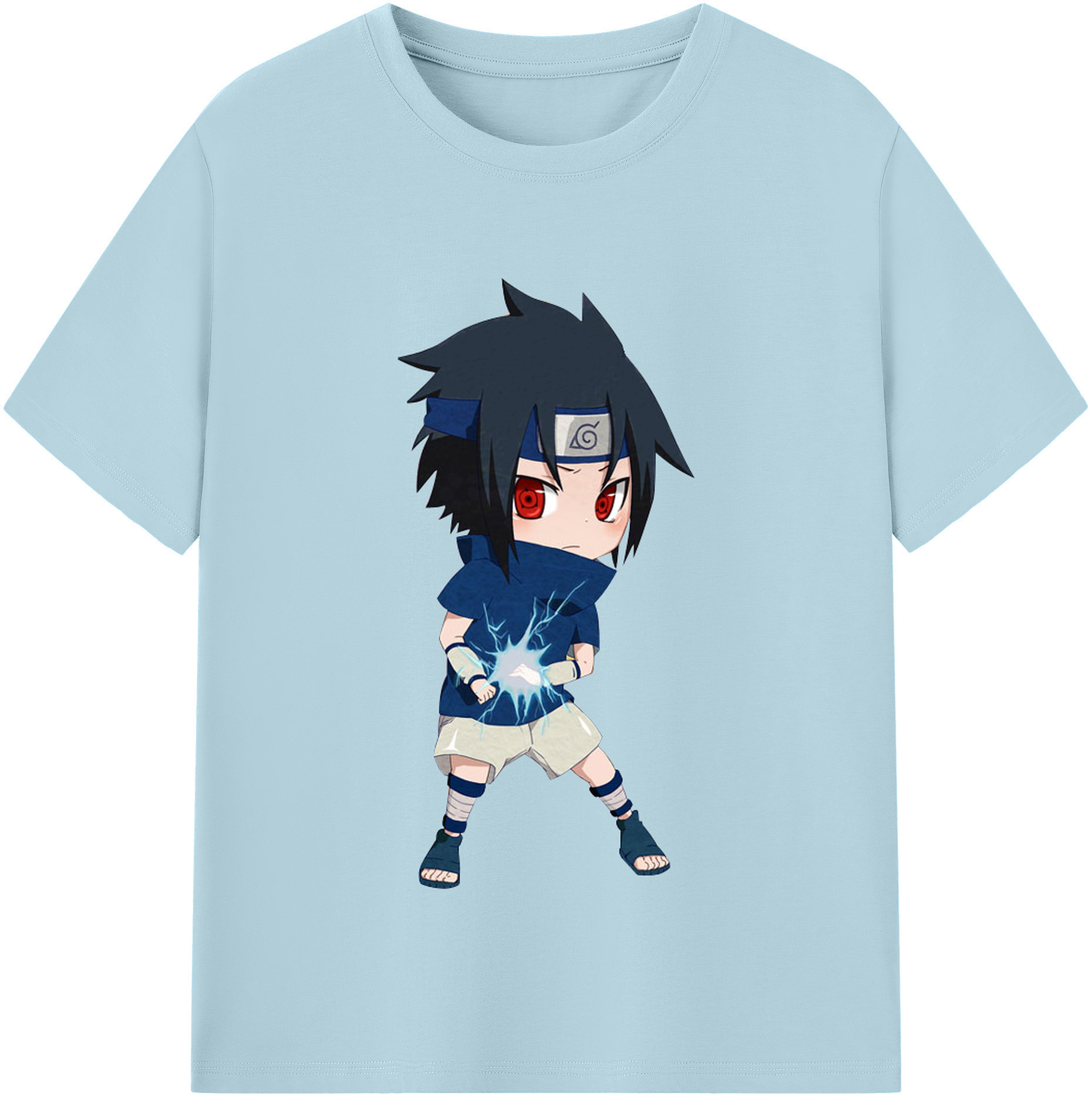 （画像用） NARUTO -ナルト- うちは サスケ Uchiha Sasuke 綿100％半袖Tシャツ（フロントプリント）